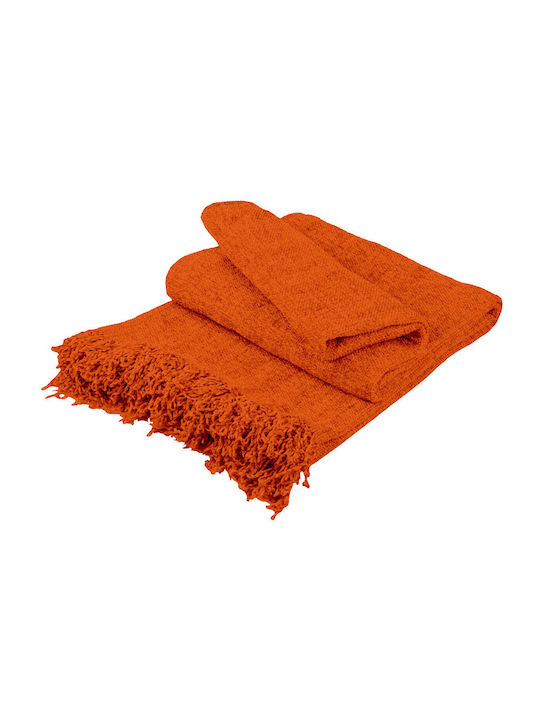 Sunshine Σενίλ 5 Ριχτάρι Πολυθρόνας Chenille 240x180εκ. Πορτοκαλί