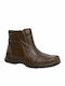 Boxer Men's Leather Boots with Zipper Brown