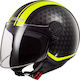 LS2 Sphere Lux OF558 Crush Black / H-V Yellow Motorradhelm Jet ECE 22.05 1000gr