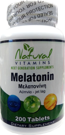 Natural Vitamins Melatonin 1mg Supplement for Sleep 200 tabs