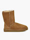 Suede Snow Boots with Fur Classic Short II Chestnut