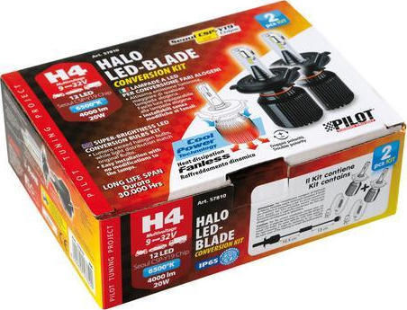 Lampa Λάμπες Αυτοκινήτου Halo Led Blade H4 Canbus LED 6500K Ψυχρό Λευκό 9-32V 20W 2τμχ