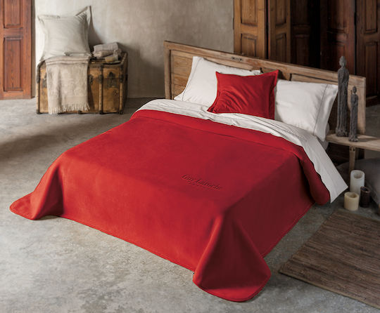 Guy Laroche Glatte Einzeldecke 160x220cm Rot