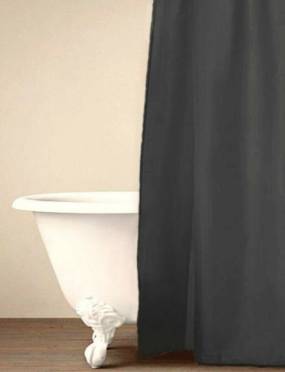Palamaiki Simple Κουρτίνα Μπάνιου Υφασμάτινη 180x200 cm Dark Grey