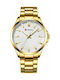 Curren Watch Battery with Metal Bracelet Gold / White