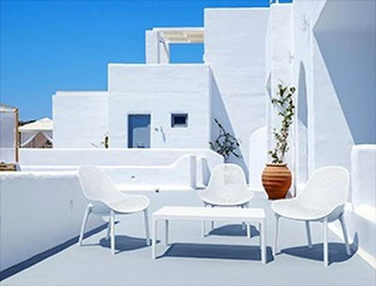Τραπέζι Καθιστικού Εξωτερικού Χώρου από Πολυπροπυλένιο Sky Λευκό 100x60x40εκ.