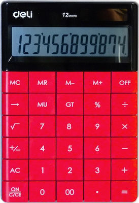 Deli 1589 Calculator 12 Digits in Red Color