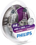 Philips Λάμπες Αυτοκινήτου VisionPlus H4 Αλογόνου 3250K Θερμό Λευκό 12V 60W 2τμχ