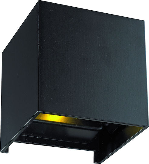 Viokef Greg Modern Leuchte Wand mit Integrierter LED und Warmweißes Licht Schwarz 10x10x10cm