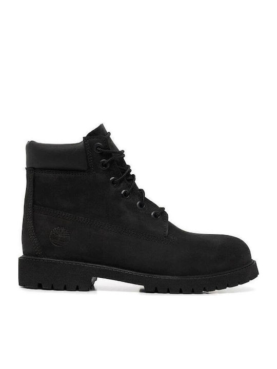 Leather Women's Ankle Boots with Medium Heel Black