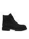 Leather Women's Ankle Boots with Medium Heel Black