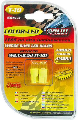 Lampa Λάμπες Αυτοκινήτου Colour T10 LED Πορτοκαλί 12V 5W 2τμχ