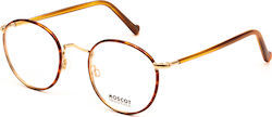 Moscot Zev Metal Eyeglass Frame Brown Tortoise