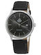 Orient Herrenuhr 40mm Batterie mit Schwarz Lederarmband