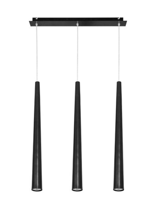 Nowodvorski Quebeck Black Pendant Light Three-Light Rail for Socket GU10 Black