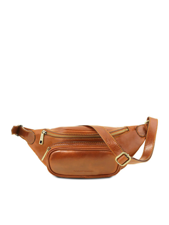 Tuscany Leather Men's Leather Waist Bag Tabac Brown