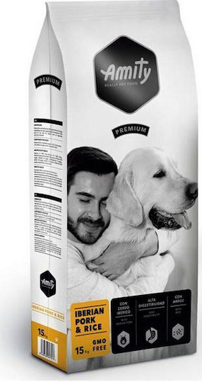 Amity Premium Medium/Large Adult 15kg Ξηρά Τροφή Σκύλων Μεσαίων & Μεγαλόσωμων Φυλών με Λίγα Σιτηρά με Πουλερικά, Ρύζι και Χοιρινό
