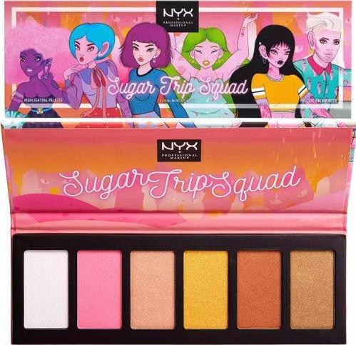 NYX Professional Makeup Sugar Trip Squad Paletă De Highlighters 6x5gr 30gr