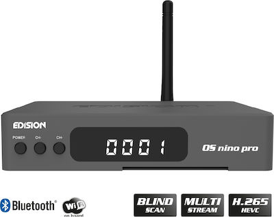 Edision Δορυφορικός Αποκωδικοποιητής OS NINO PRO Full HD (1080p) DVB-C / DVB-S2X / DVB-T2 με Λειτουργία Εγγραφής PVR και Ενσωματωμένο Wi-Fi σε Γκρι Χρώμα