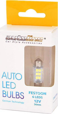 Autoline Λάμπες Αυτοκινήτου & Μοτοσυκλέτας SV8.5-8 LED 6500K Ψυχρό Λευκό 12V 2τμχ