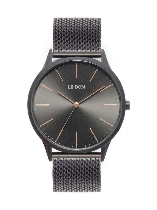 Le Dom Classic Men's Watch 40mm Battery with Black Stainless Steel Bracelet