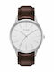 Le Dom Classic Men's Watch 40mm Battery with Brown Leather Strap
