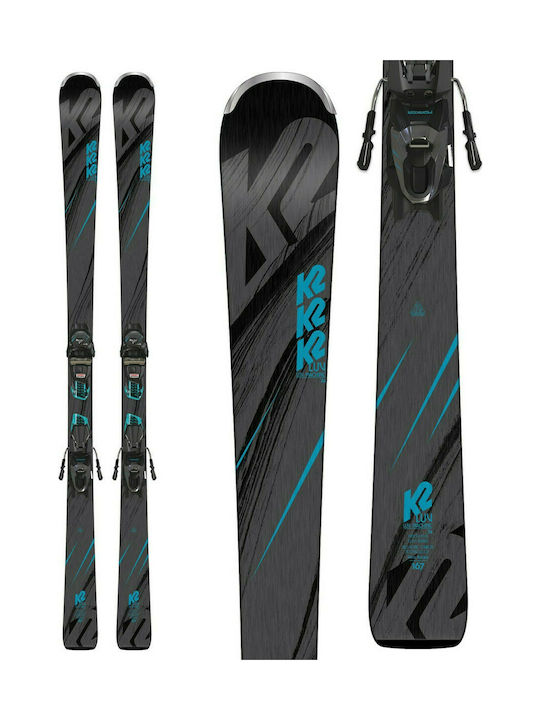 K2 Luv Machine 74 Femei Clăpari Ski în Culoare Gri cu Legături ER3 10 Compact Quikclik