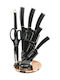 Berlinger Haus Black Rose Collection Knife Set with Block from Stainless Steel 8pcs