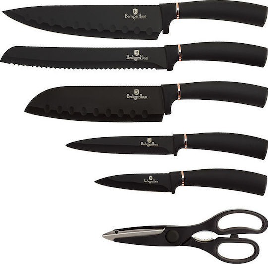 Berlinger Haus Black Rose Collection Set Cuțite cu Suport din Oțel Inoxidabil 20cm 7buc