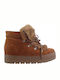 Coolway Oslo 392 Suede Women's Ankle Boots with Fur Tabac Brown