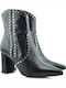 Paola Ferri 4712 Leather Women's Chelsea Boots with High Heel Black