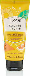 I Love Cosmetics Exotic Fruit Crema de mâini hidratantă și pentru unghii 100ml