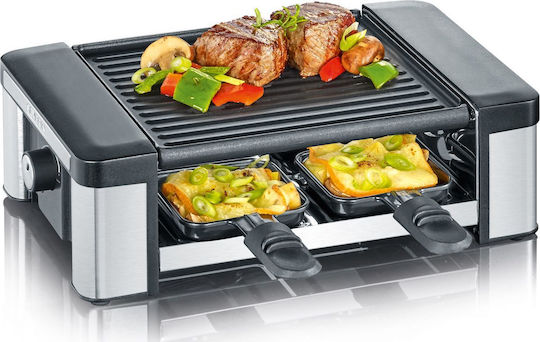 Severin Tabletop Grătar Electric Raclette Aluminiu Placă Netedă și Striată 600W cu Termostat Reglabil 20bucx17.5buccm