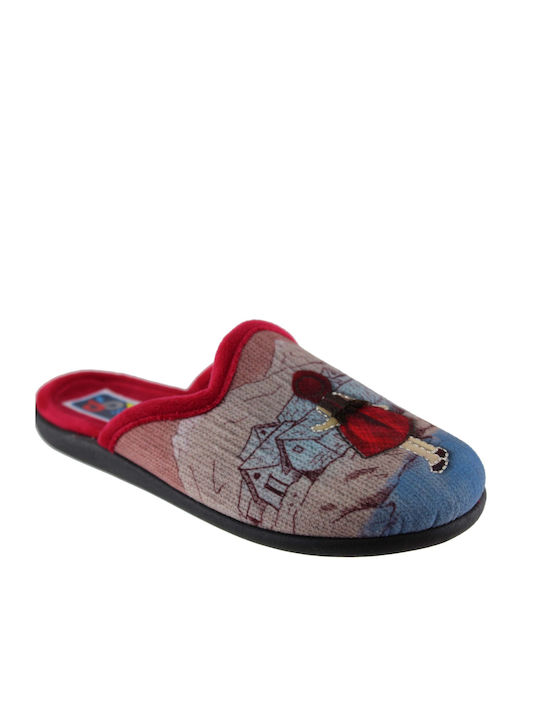 Sabino Children's Slippers E-4300-777 Grey Red