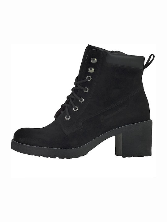 Commanchero Original Suede Women's Ankle Boots with Medium Heel Black