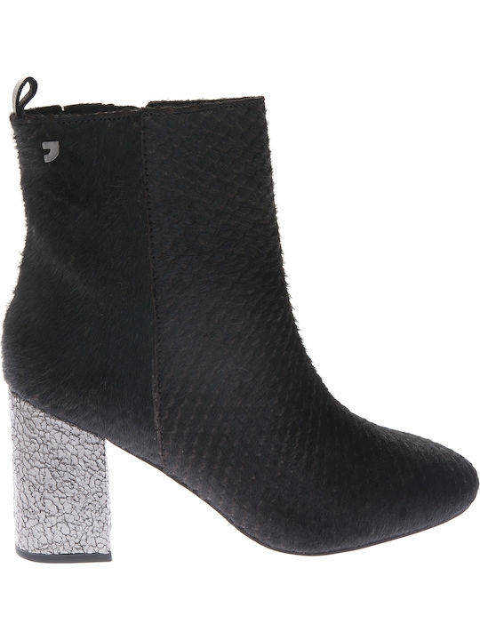 46237 Leder Stiefeletten Damen Schwarz 46237