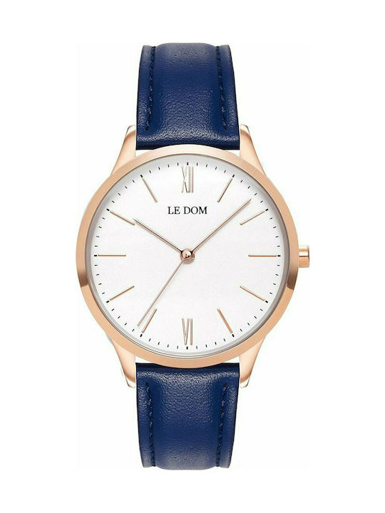 Le Dom Classic Uhr mit Blau Lederarmband