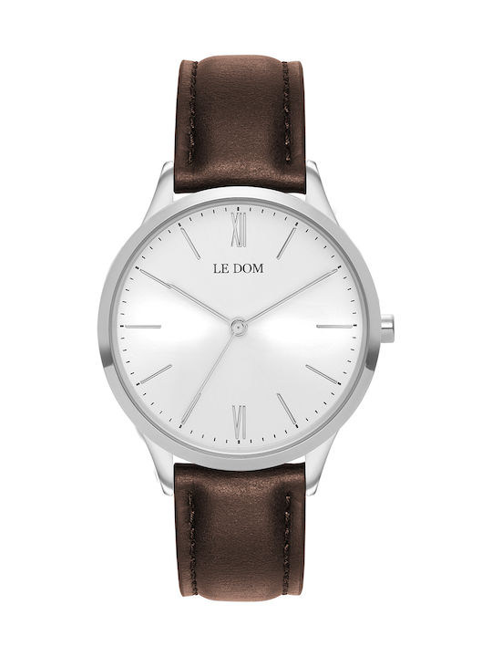 Le Dom Classic Women's Watch with Brown Leather...