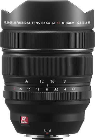 Fujifilm Crop Φωτογραφικός Φακός XF 8-16mm f/2.8 R LM WR Ultra-Wide Zoom για Fujifilm X Mount Μαύρος