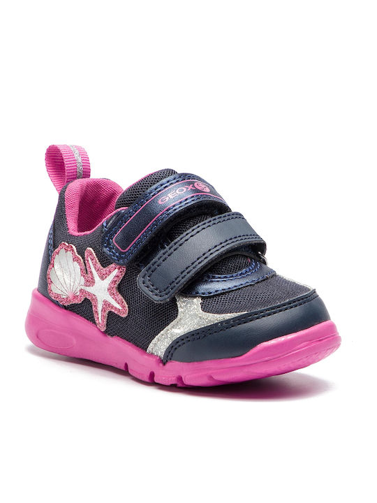 Geox Παιδικά Sneakers Runner Ανατομικά με Σκρατς για Κορίτσι Φούξια