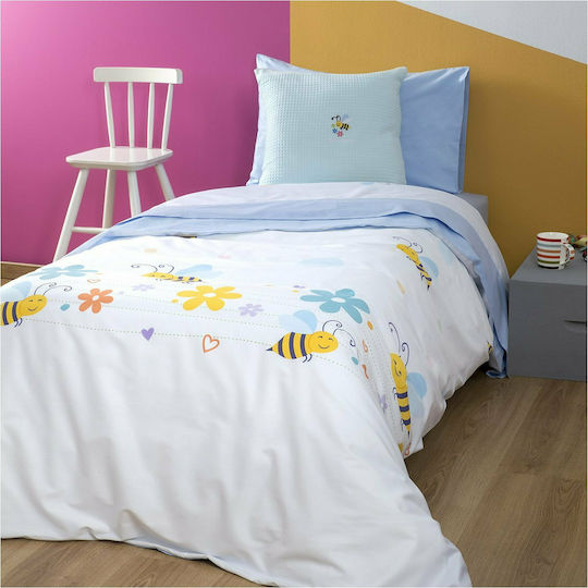 Fennel Kids Duvet Cover Single Light Blue Set