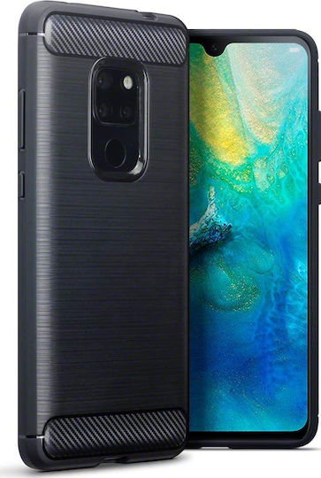 Terrapin Carbon Fibre Back Cover Σιλικόνης Μαύρο (Huawei Mate 20)