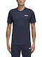 Adidas Essentials Plain Herren Sport T-Shirt Kurzarm Blau