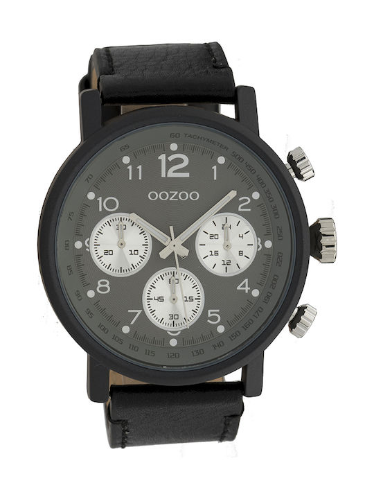 Oozoo Timepieces XXL Uhr Batterie mit Schwarz Lederarmband