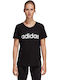 Adidas Essentials Linear Damen Sportlich T-shirt Schwarz