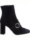 Fardoulis 1748 Suede Women's Ankle Boots with High Heel Black