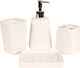 Keskor Ceramic Bathroom Accessory Set White 4pcs