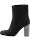 Wildleder Stiefeletten Damen Schwarz