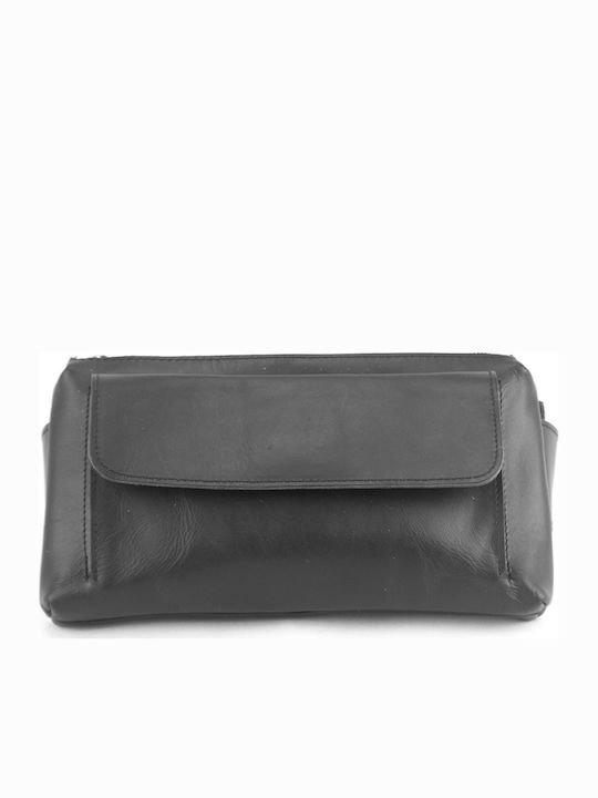 Kouros 621 Men's Leather Waist Bag Black