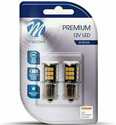 M-Tech Λάμπες Αυτοκινήτου & Μοτοσυκλέτας P21W-BA15S-1156 Canbus LED 12V 2τμχ